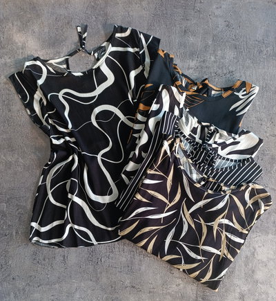 Blusa de lino estampada