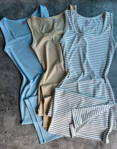 Vestido largo rayado 