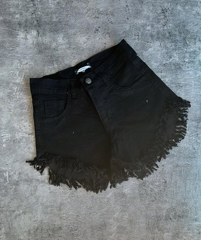 Short playero negro elastizado Sñ