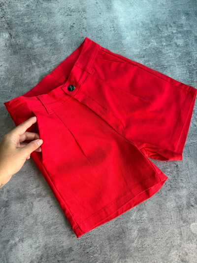 Short sastrero elastizado rojo