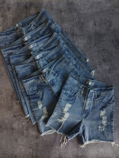 Short elastizado celeste