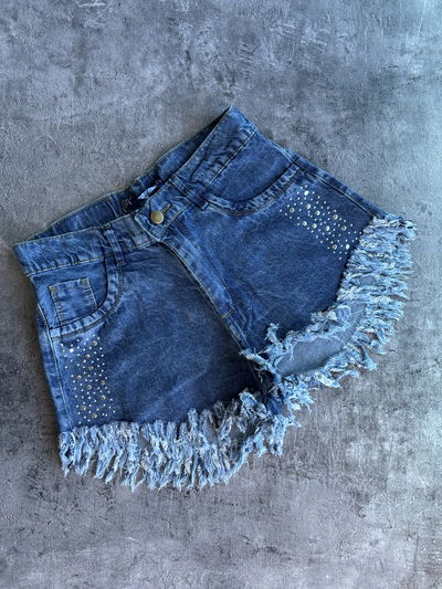 Short mom stone strass 