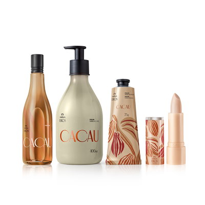 Kit Cacau Frescor + Hidratante Corp + Crema manos + Bálsamo Labios Natura Ekos