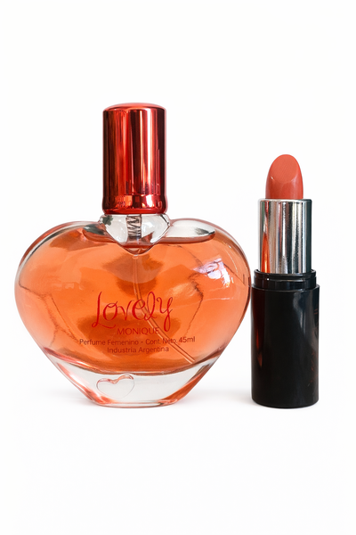Perfume Femenino Lovely 45ml + Lapiz Labial Monique JS