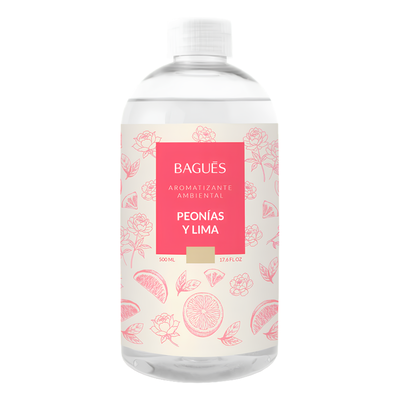 Aromatizante Ambiental Peonías Y Limas 500ml De Bagues