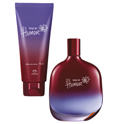 kit humor beijo x2 masculino EDT+ balsamo post barba 