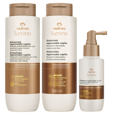 kit lumina shampoo+ acond + tonico antiseñales 