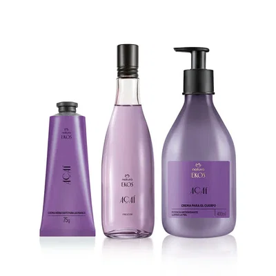 Kit Açaí x3 Frescor + Crema Corp + crema para manos Natura Ekos 