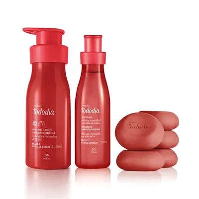 Kit Tododia Frutilla y Vainilla Dorada Hidratante + Jabones + Body Natura 