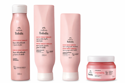 Natura tododía Capilar Reparación Kit x4 Flor De Cereza y Palta Js