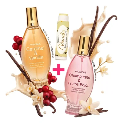 Perfume Femenino Champagne+ Caramel+ Bálsamo Monique Js