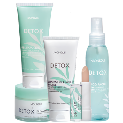 Set Detox Monique pieles mixtas u oleosas Rutina completa x 5 