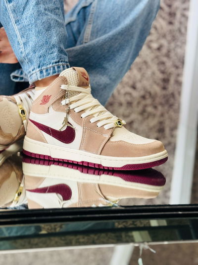 NIKE JORDAN MID BEIGE/BORDO