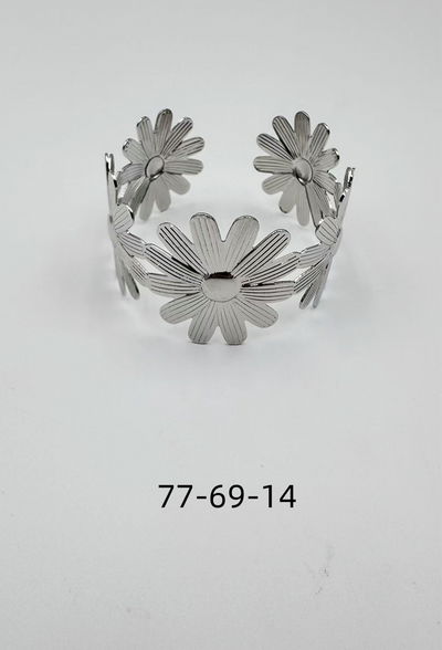 PULSERA DE METAL PLATEADO X UNIDAD