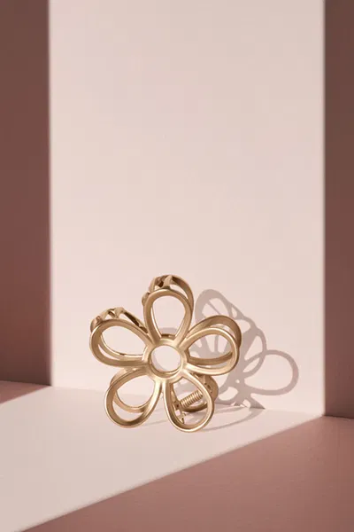 BROCHE DE METAL FLOR DORADO X UNIDAD