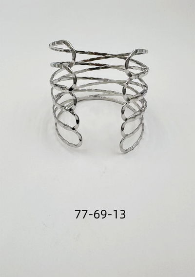 PULSERA DE METAL PLATEADO X UNIDAD