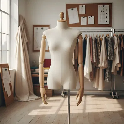 MANIQUÍ DE MUJER FORRADO EN TELA SIN CABEZA CON BRAZOS ARTICULADOS X PCS