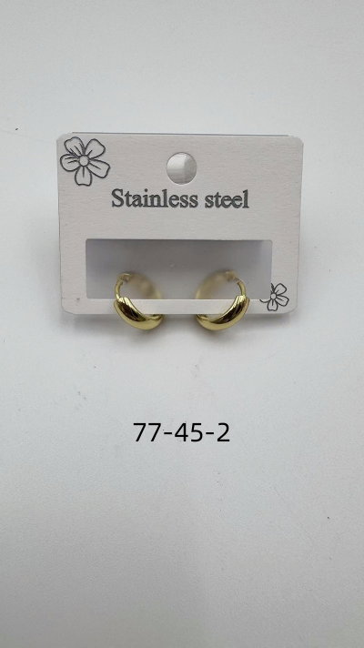 AROS ARGOLLA ACERO DORADO 1,3 CM X PAR