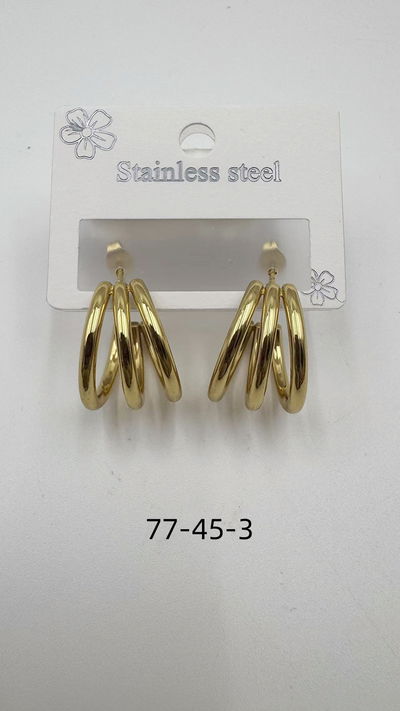 AROS DE ACERO ARGOLLA DORADO X PAR