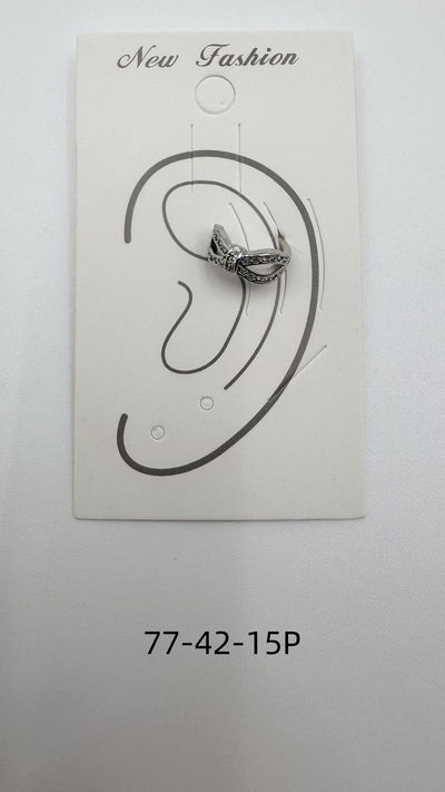 EAR CUFF PLATEADO CON STRASS X UNIDAD