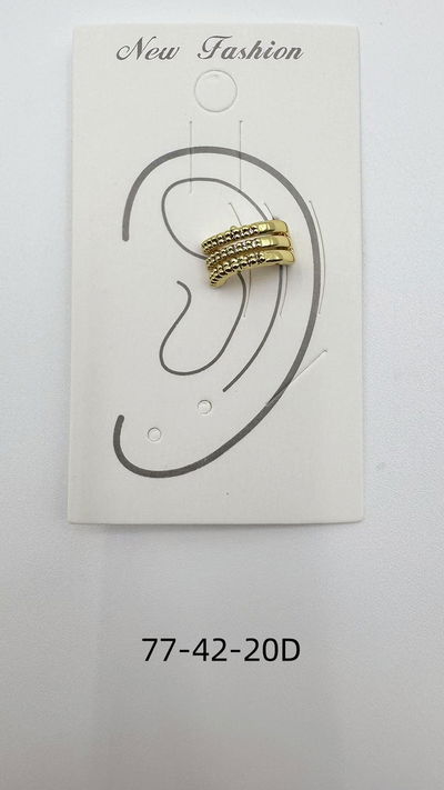 EAR CUFF DORADO CON STRASS X UNIDAD
