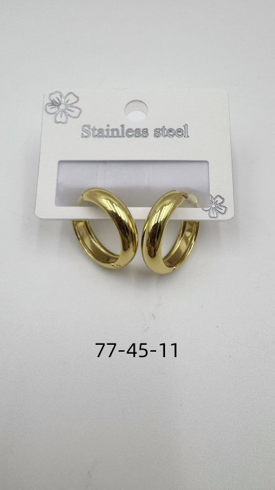 AROS ARGOLLA ACERO DORADO 2,1 CM X PAR