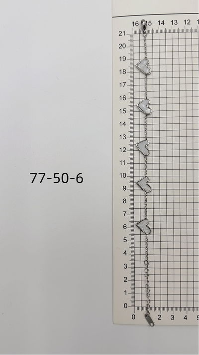 PULSERA DE ACERO CON 5 DIJES X UNIDAD