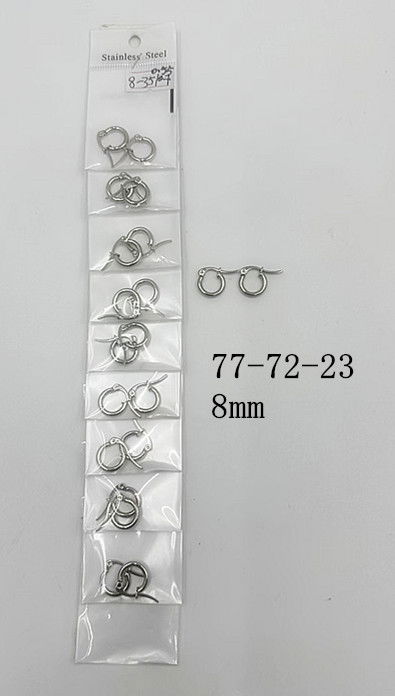 AROS DE ACERO ARGOLLA 8MM X 12 PARES