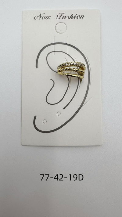 EAR CUFF DORADO CON STRASS X UNIDAD