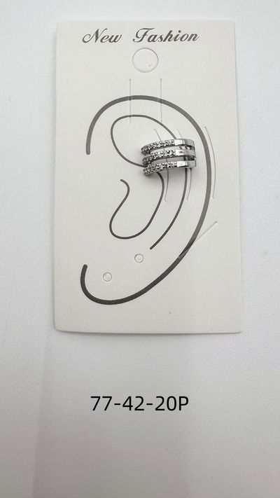 EAR CUFF PLATEADO CON STRASS X UNIDAD