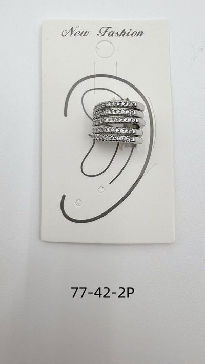 EAR CUFF PLATEADO CON STRASS X UNIDAD