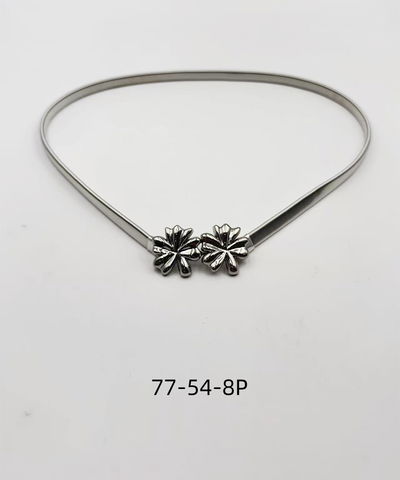 CINTO ELÁSTICO CON APLIQUE PLATEADO X UNIDAD