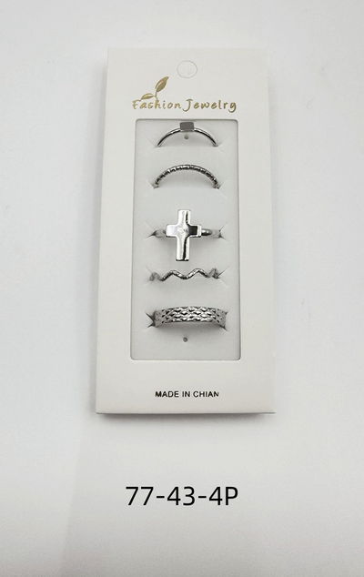 ANILLOS PLATEADOS X 5 X SET