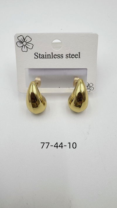 AROS DE ACERO GOTA DORADO X PAR