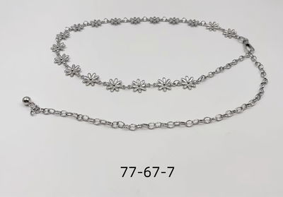 CINTO CADENA DE METAL PLATEADO X UNIDAD