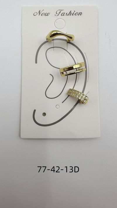 EAR CUFF DORADO X 3 X SET