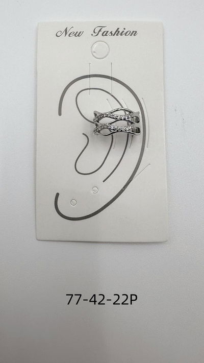 EAR CUFF PLATEADO CON STRASS X UNIDAD