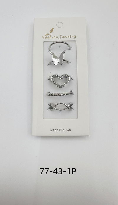 ANILLOS PLATEADOS X 5 X SET