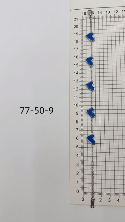 PULSERA DE ACERO CON 5 DIJES X UNIDAD