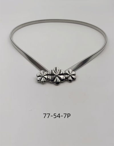 CINTO ELÁSTICO CON APLIQUE PLATEADO X UNIDAD