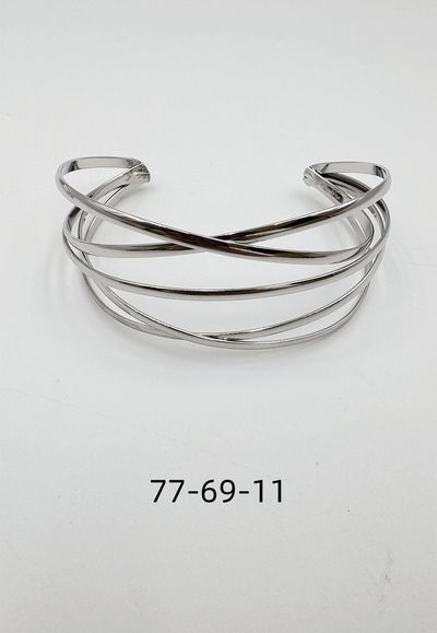 PULSERA DE METAL PLATEADO X UNIDAD