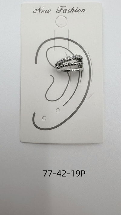 EAR CUFF PLATEADO CON STRASS X UNIDAD