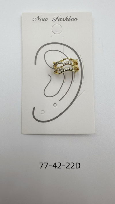 EAR CUFF DORADO CON STRASS X UNIDAD
