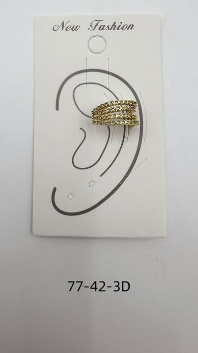 EAR CUFF DORADO CON STRASS X UNIDAD