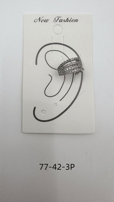 EAR CUFF PLATEADO CON STRASS X UNIDAD