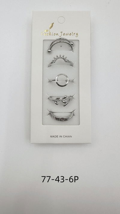 ANILLOS PLATEADOS X 5 X SET