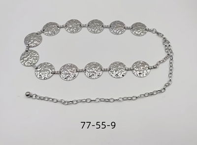 CINTO CADENA DE METAL PLATEADO X UNIDAD