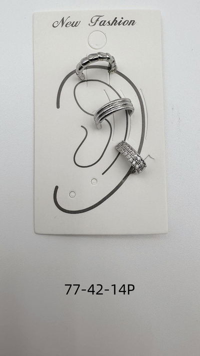 EAR CUFF PLATEADO X 3 X SET