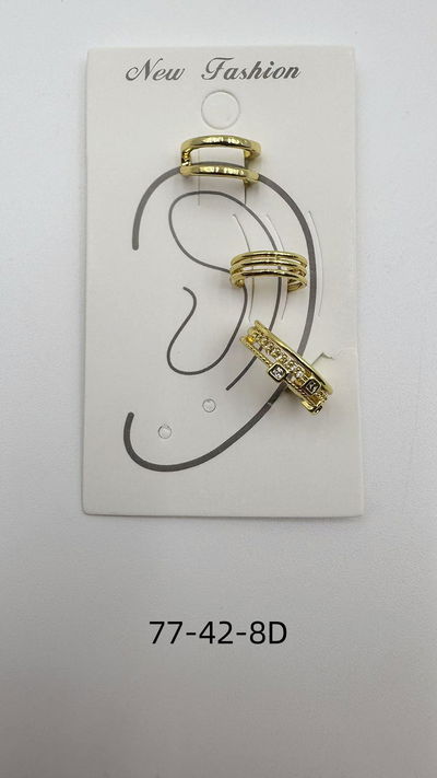 EAR CUFF DORADO X 3 X SET