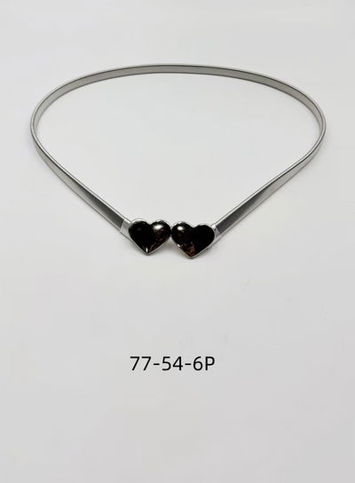 CINTO ELÁSTICO CON APLIQUE PLATEADO X UNIDAD